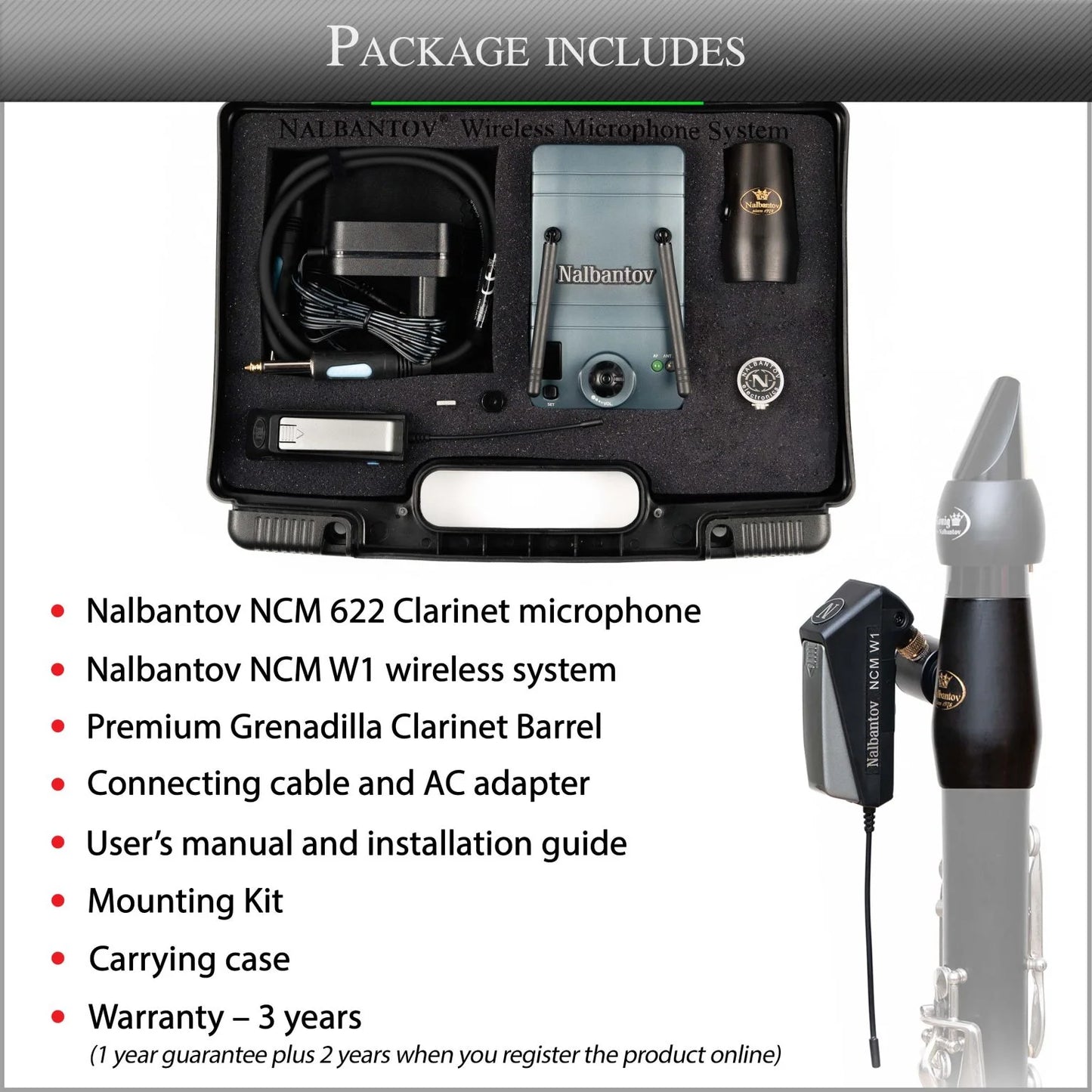 Clarinet Microphone Nalbantov NCM 622 Wireless set