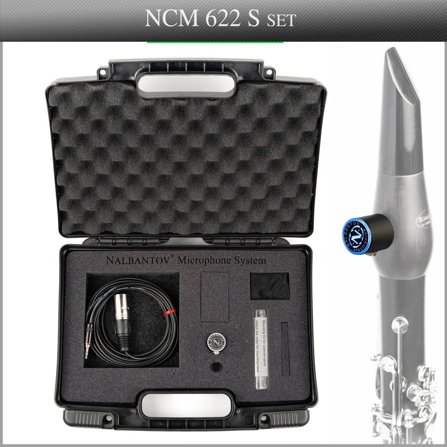 Clarinet Microphone Nalbantov NCM 622 S set – Pickup System, Cable, Mounting Kit
