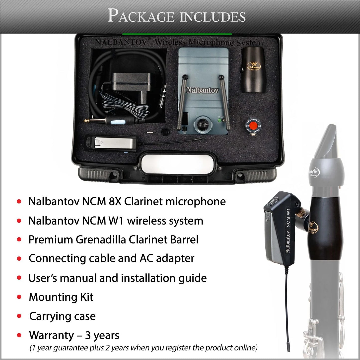 Clarinet Microphone Nalbantov NCM 8X Wireless set