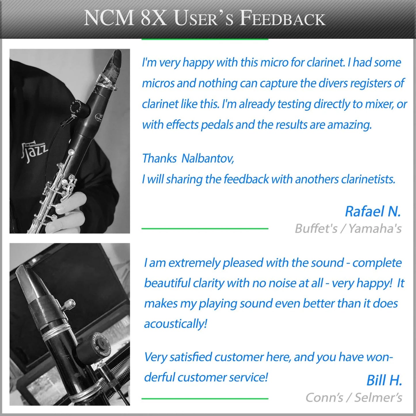 Clarinet Microphone Nalbantov NCM 8X SC set