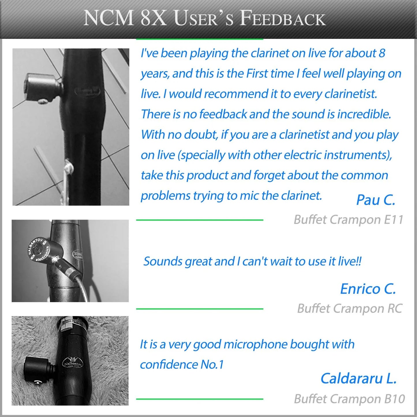 Clarinet Microphone Nalbantov NCM 8X Wireless set