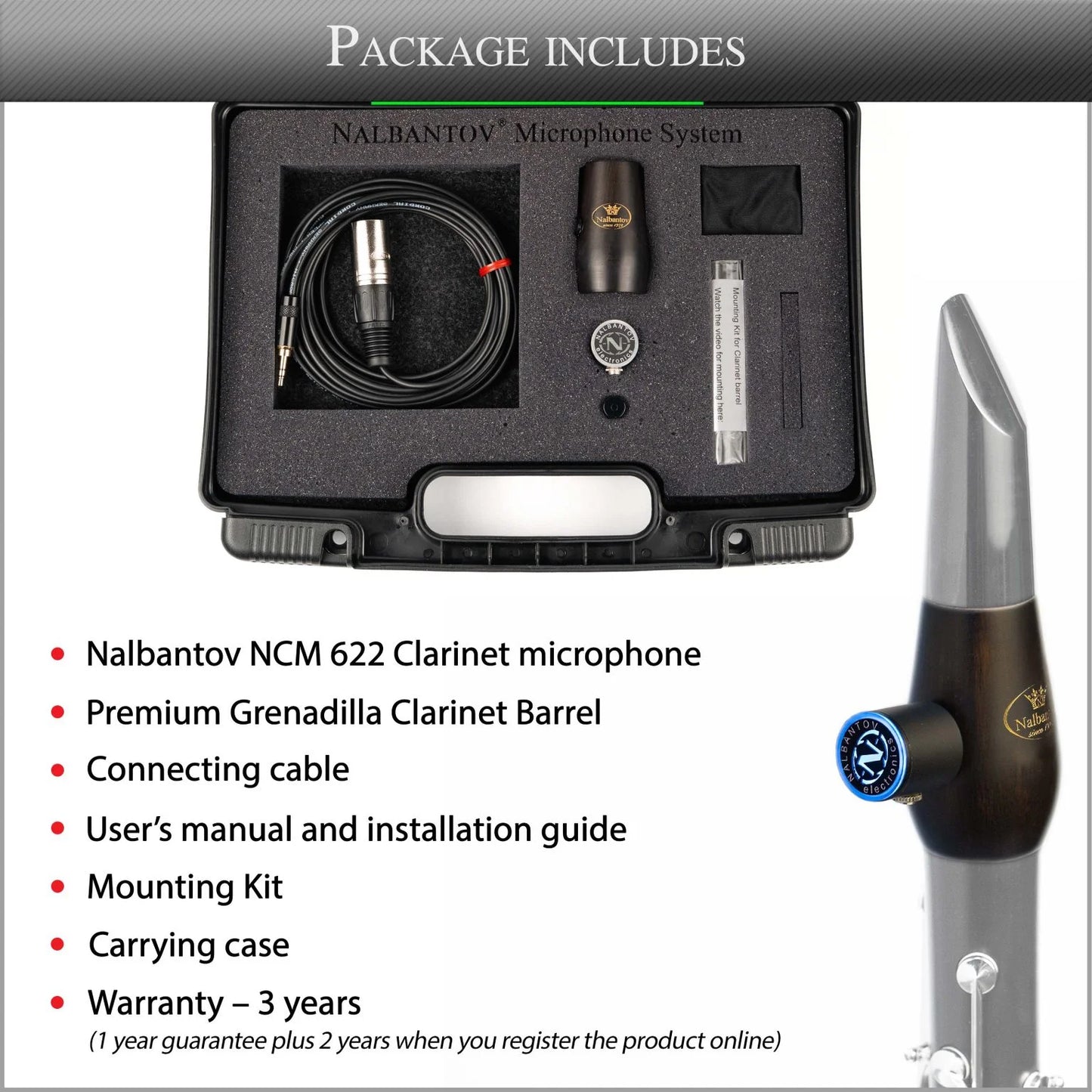 Clarinet Microphone Nalbantov NCM 622 SC set