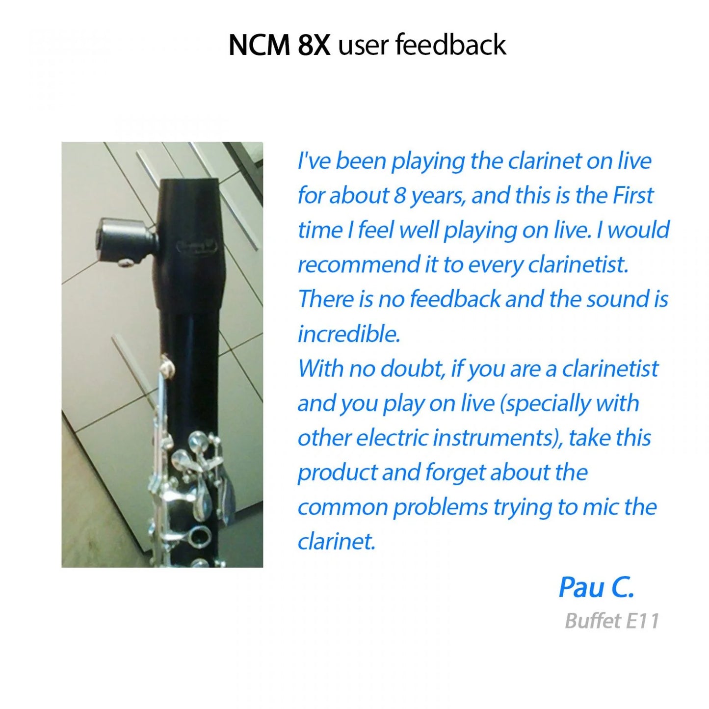 Microphone for Bass Clarinet Nalbantov NCM 8X S set + Cable and Mounting Kit