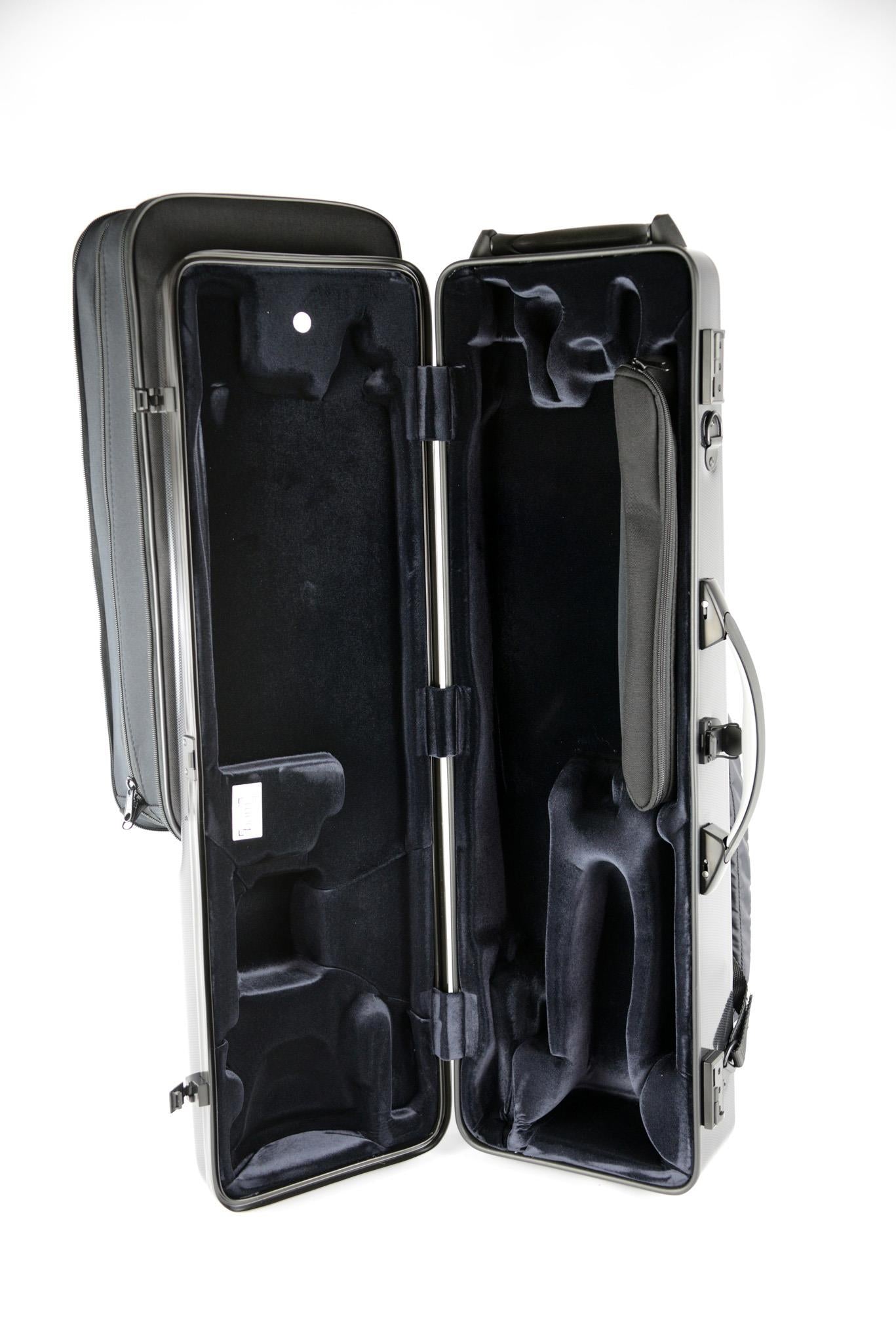 BAM HIGHTECH Bass Clarinet to Low C + Classic Bb/A Clarinet Case - Black Carbon