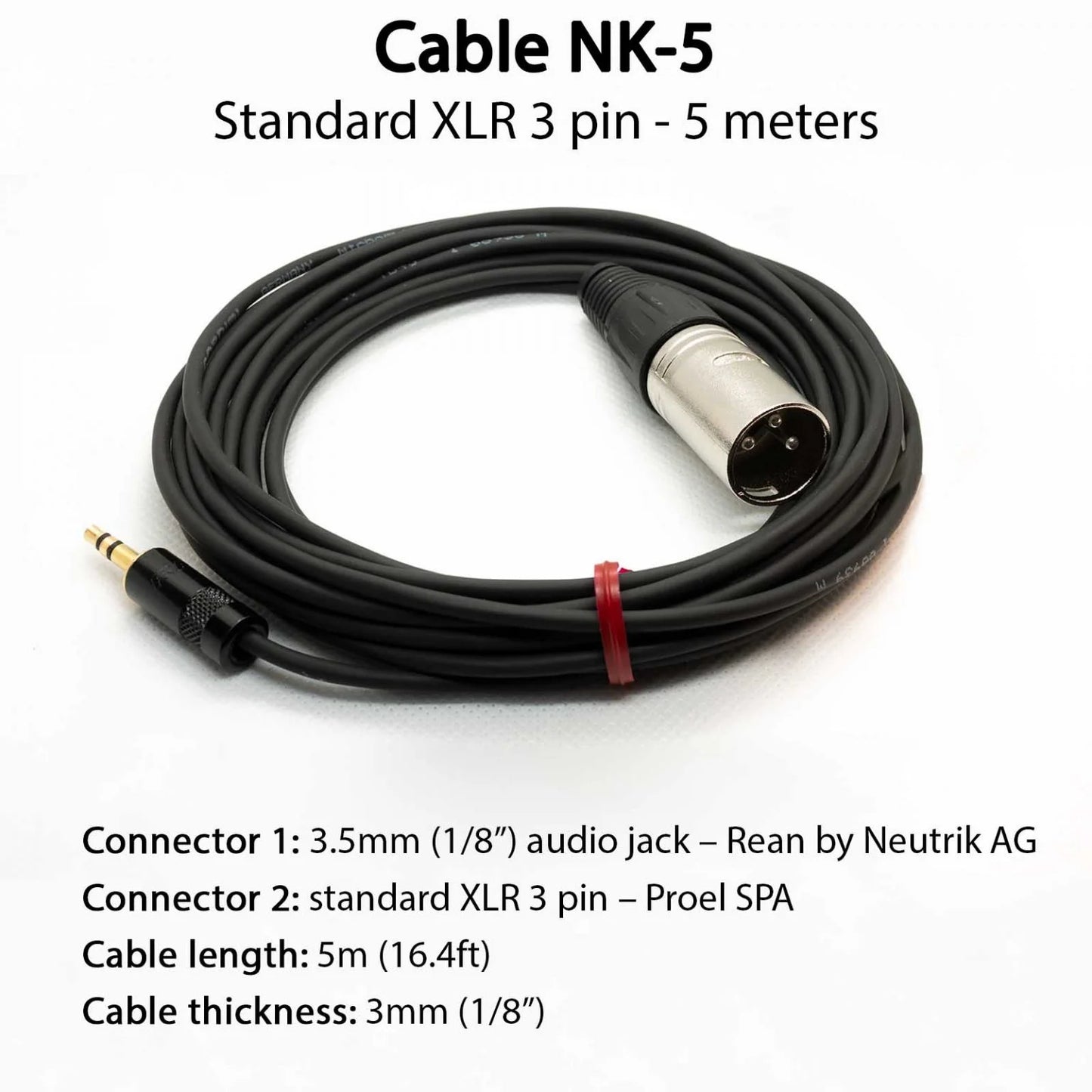 Cable NK-5 – Standard XLR 3 pin to NCM Microphone Pickup Systems