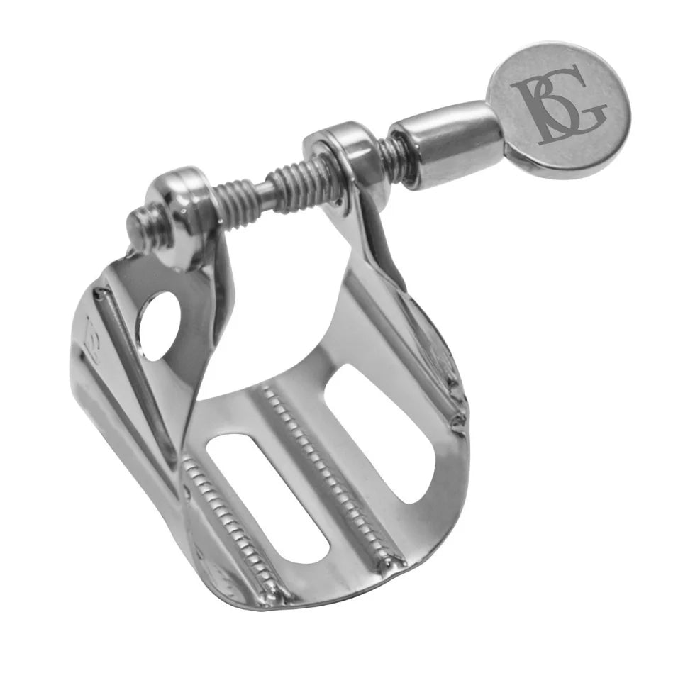 BG Ligature & Cap Universal Metal Jazz, Alto & Tenor Metal MP, Silver Plated