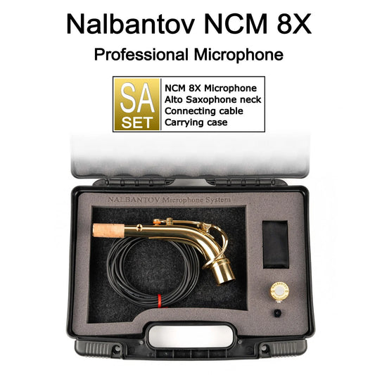 Alto Saxophone Microphone Nalbantov NCM 8X SA set: Pickup System, Cable, Neck