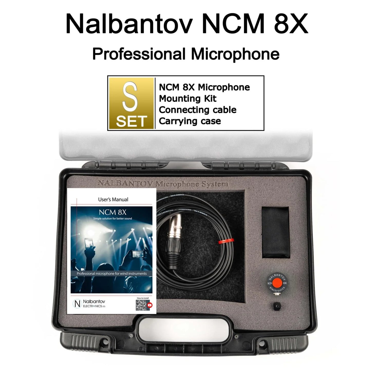 Saxophone Microphone Nalbantov NCM 8X S set – Pickup System, Cable, Mounting Kit