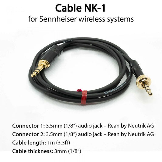 Cable NK-1 for Sennheiser wireless systems to NCM 8X Microphone Pickup Systems