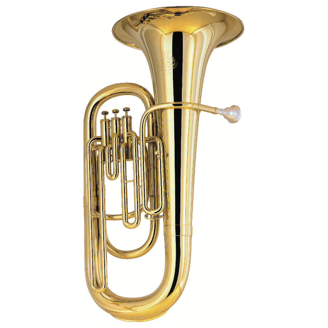 Gold tuba on a white background
