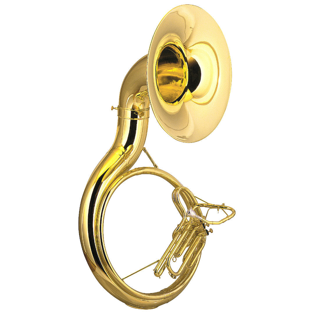 Gold-colored musical instrument on a white background