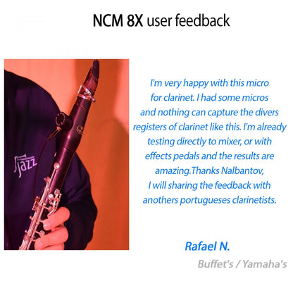 Microphone for Bass Clarinet Nalbantov NCM 8X S set + Cable and Mounting Kit