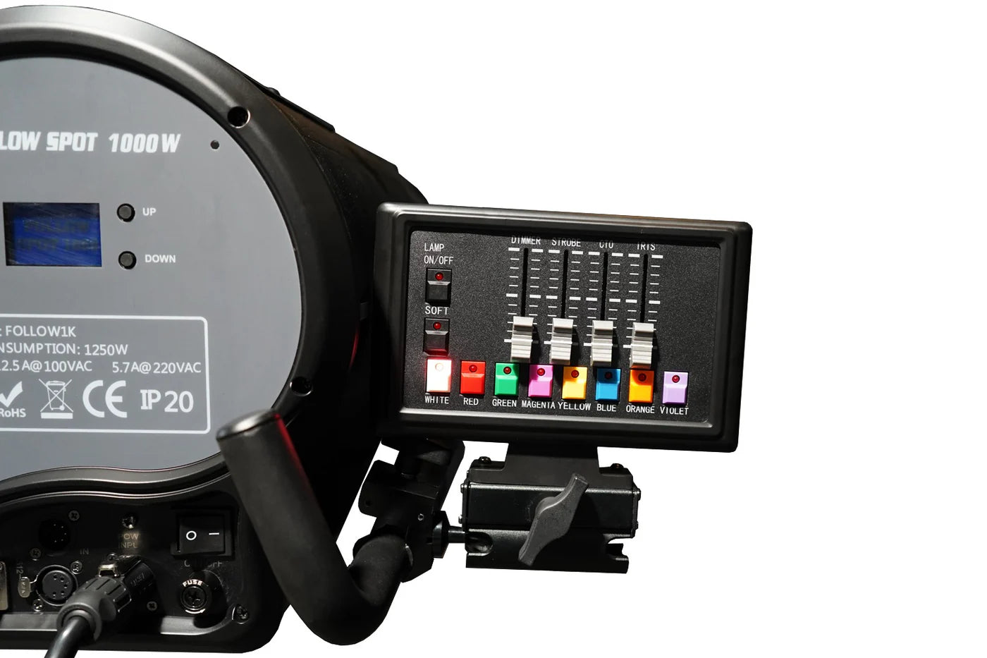 FOLLOW1K - 1000W LED Followspot with Stand and Road Case