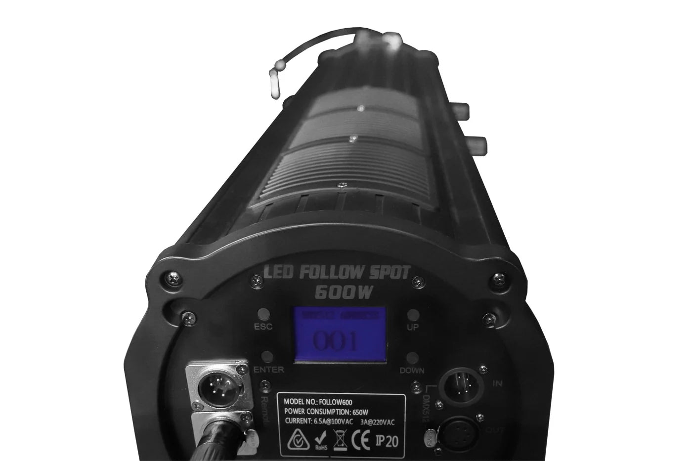 FOLLOW600 - 600W LED Followspot with Stand and Road Case