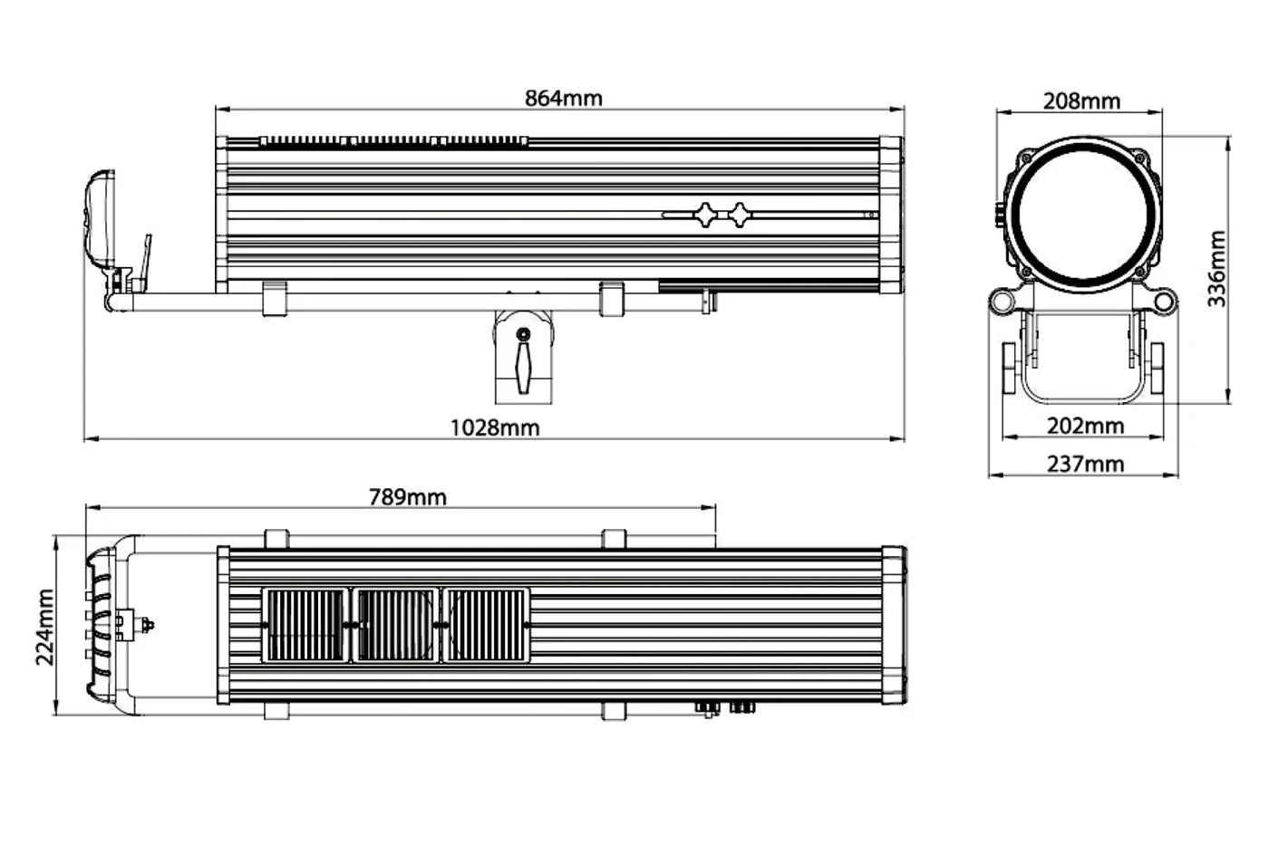 FOLLOW600 - 600W LED Followspot with Stand and Road Case