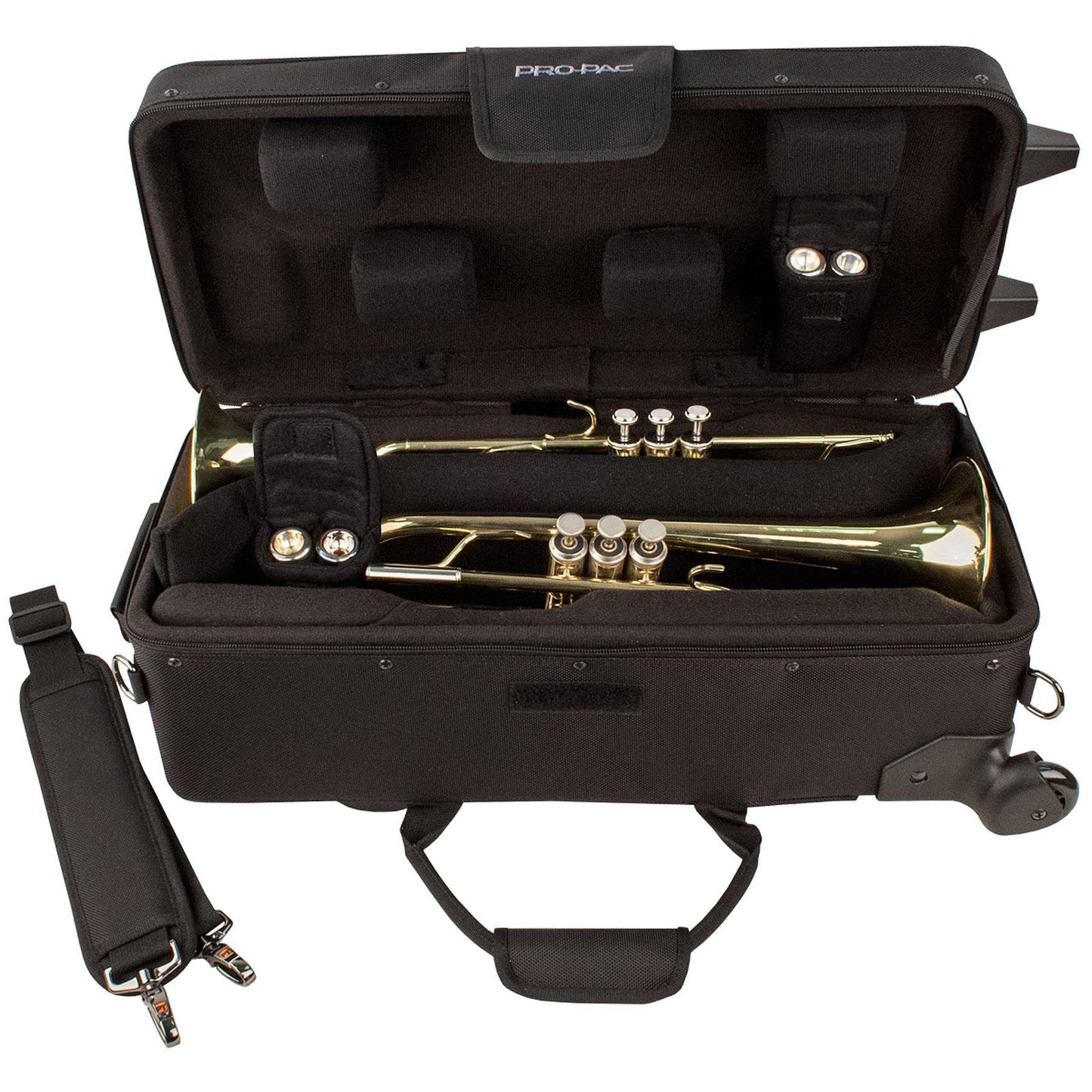 PROTEC iPAC Double Trumpet Case with Wheels - Black