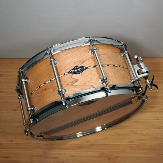 CRAVIOTTO Custom Shop Snare 14 x 6.5 Maple w/Inlay & BB/45' Edges