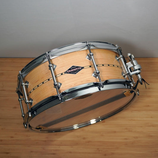 CRAVIOTTO Custom Shop Snare 14 x 5.5 Maple w/Inlay & 45' Edges
