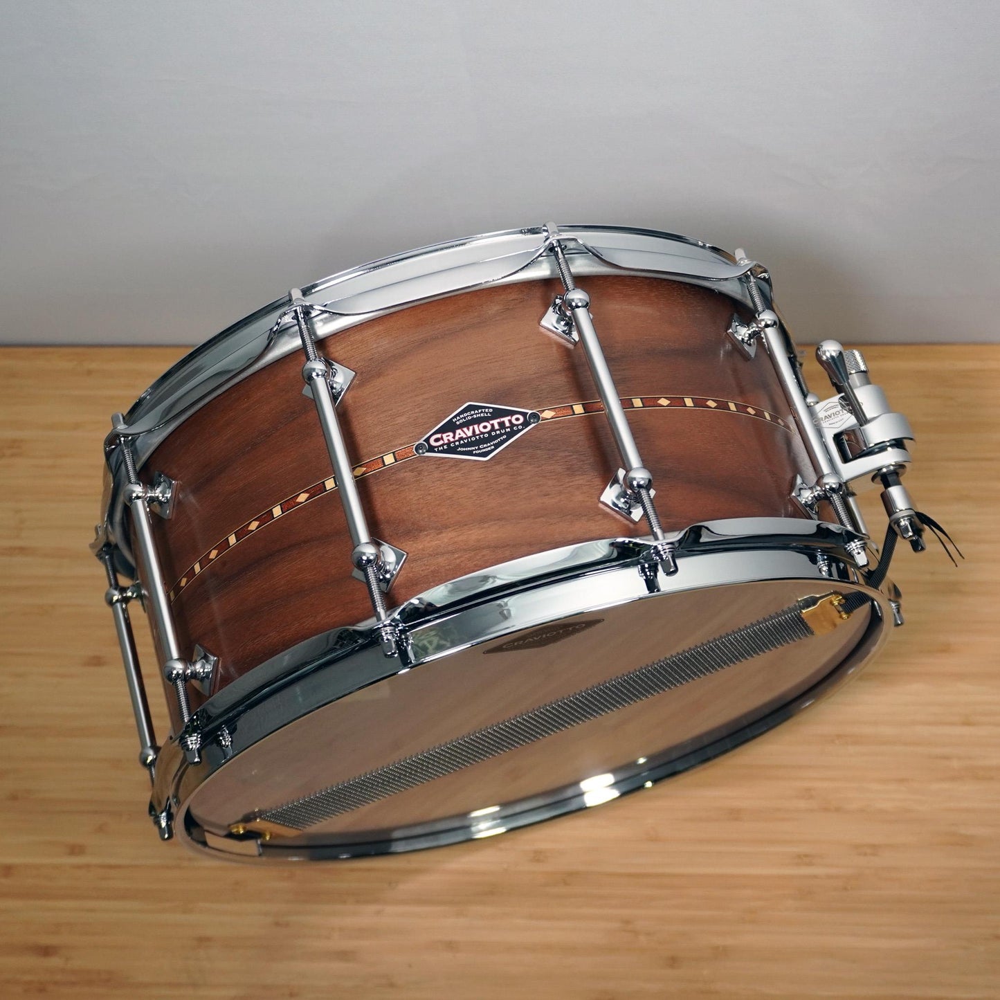 CRAVIOTTO Custom Shop Snare 14 x 6.5 Walnut w/45' Edges