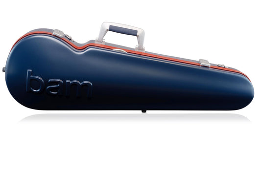 BAM GRAFFITI Hightech Contoured Violin Case - Navy Blue / Red Version