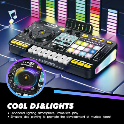 Kids DJ Controller With USB Microphone DJ Mixer