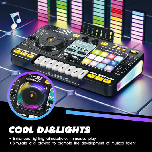 Kids DJ Controller With USB Microphone DJ Mixer