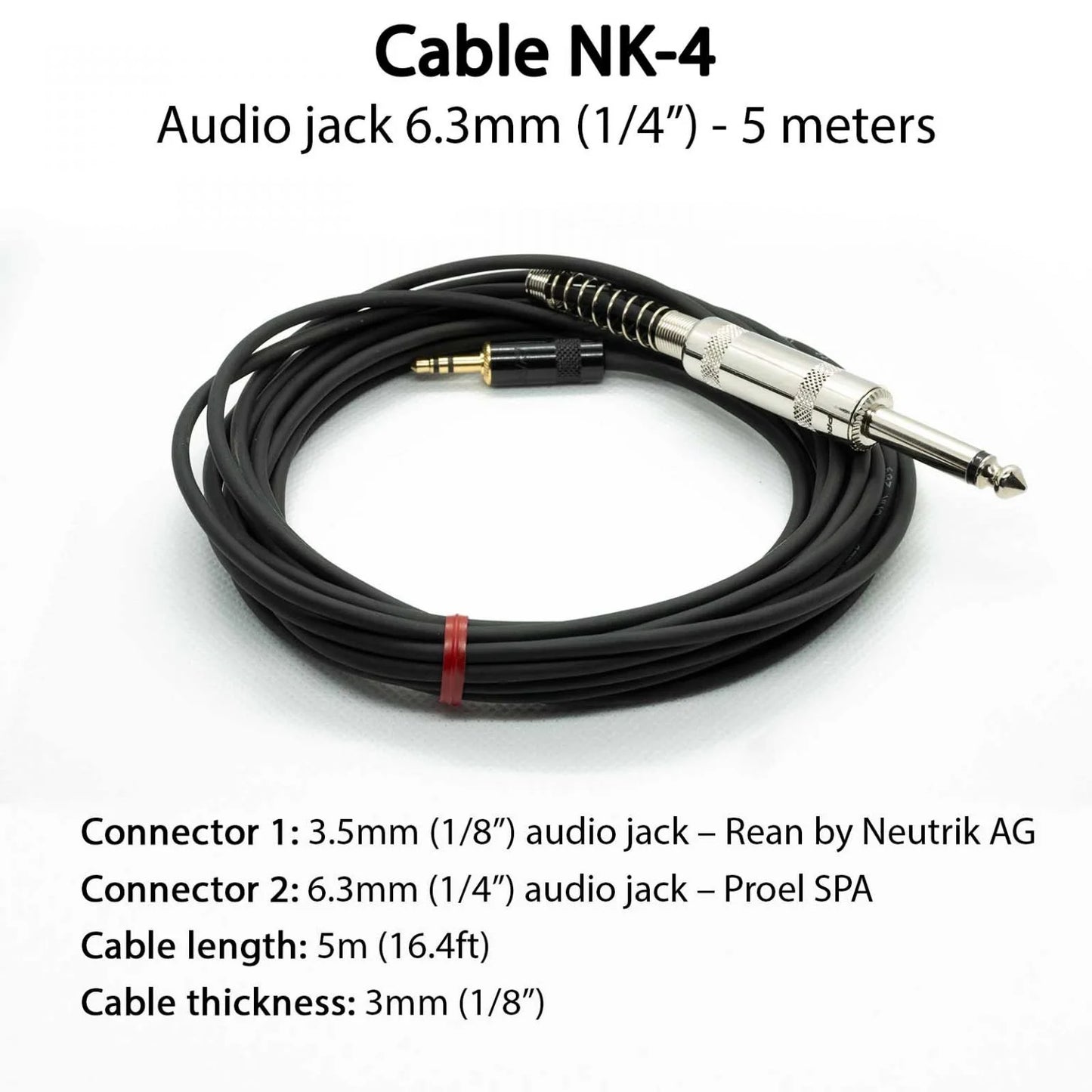 Cable NK-4 – Audio jack 6.3mm (1/4”) to NCM pickups or other Nalbantov products