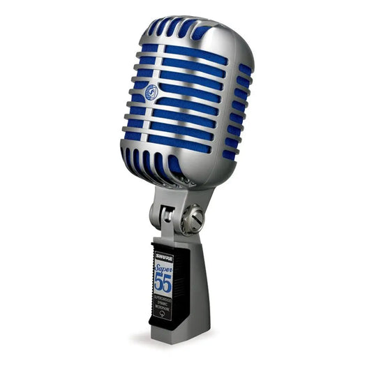 Shure Super 55 Vintage Dynamic Birdcage-Style Vocal Mic (Chrome/Blue)