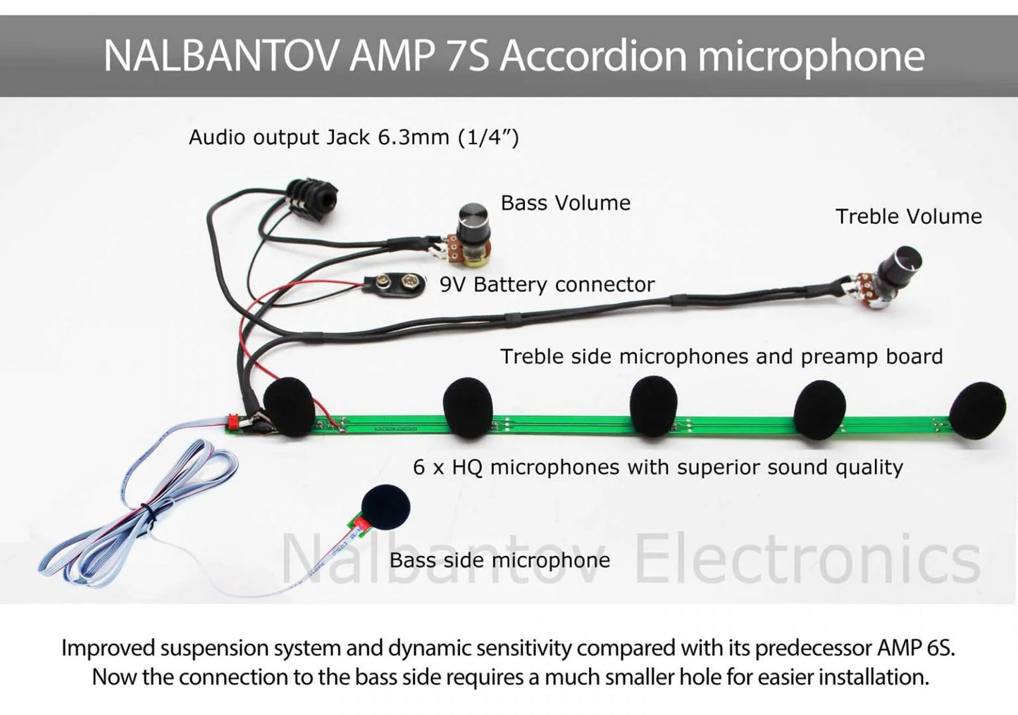 Accordion Microphone Pickup System Nalbantov AMP 7S with superior sound quality