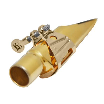 BG Ligature & Cap Universal Metal Jazz, Alto & Tenor Metal MP, Gold Lacquered