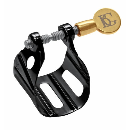 BG Ligature & Cap Universal Metal Jazz, Alto & Tenor Metal MP, Black Lacquered